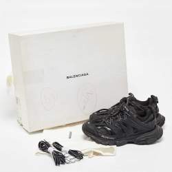 Balenciaga Black Fabric and Mesh Track Sneakers Size 39