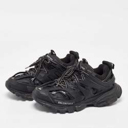 Balenciaga Black Fabric and Mesh Track Sneakers Size 39