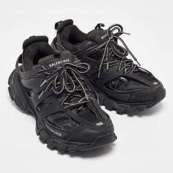 Balenciaga Black Fabric and Mesh Track Sneakers Size 39