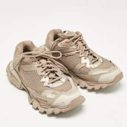 Balenciaga Dark Beige Mesh and Leather Track 3 Sneakers Size 42