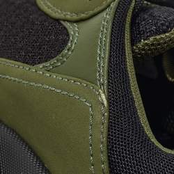 Balenciaga Green/Black Leather and Mesh Triple S Sneakers Size 39