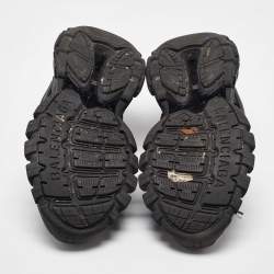 Balenciaga Black Faux Leather and Mesh Track Sneakers Size 43