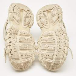 Balenciaga Cream Mesh and Faux Leather Track Sneakers Size 44