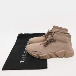 Balenciaga Beige Knit Fabric Speed Trainer Sneakers Size 40