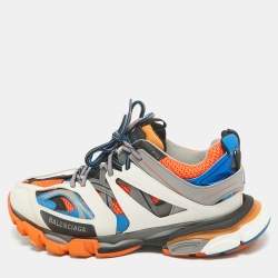 Pre Owned Balenciaga Multicolor Faux Leather and Mesh Track Sneakers Size 43