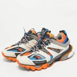 Pre Owned Balenciaga Multicolor Faux Leather and Mesh Track Sneakers Size 43