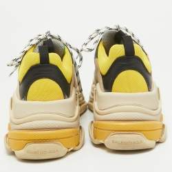 Balenciaga Multicolor Mesh And Leather Triple S Platform Sneakers Size 40