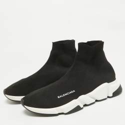 Balenciaga Black Knit Fabric Speed Trainer Sneakers Size 43