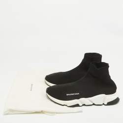 Balenciaga Black Knit Fabric Speed Trainer Sneakers Size 43