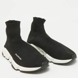 Balenciaga Black Knit Fabric Speed Trainer Sneakers Size 43