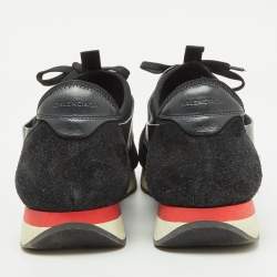 Balenciaga Black Leather and Mesh Race Runner Sneakers Size 45