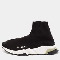 Balenciaga Black Knit Fabric Speed Trainer Sneakers Size 42