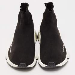 Balenciaga Black Knit Fabric Speed Trainer Sneakers Size 42