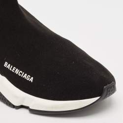 Balenciaga Black Knit Fabric Speed Trainer Sneakers Size 42