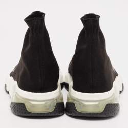 Balenciaga Black Knit Fabric Speed Trainer Sneakers Size 42