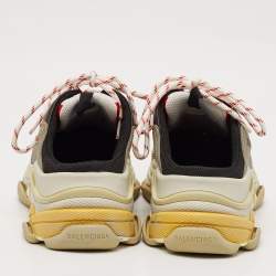 Balenciaga Multicolor Faux Leather and Mesh Triple S Sneaker Mules Size 42