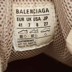 مملوكة مسبقًا Balenciaga Beige Mesh and Faux Leather Bouncer Chunky Sneakers Size 41
