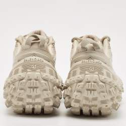 مملوكة مسبقًا Balenciaga Beige Mesh and Faux Leather Bouncer Chunky Sneakers Size 41