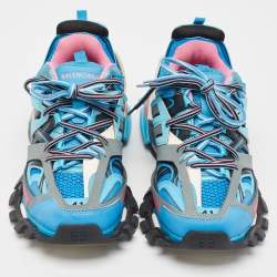 Pre Owned Balenciaga Multicolor Faux Leather and Mesh Track Lace Up Sneakers Size 41