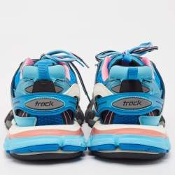 Pre Owned Balenciaga Multicolor Faux Leather and Mesh Track Lace Up Sneakers Size 41