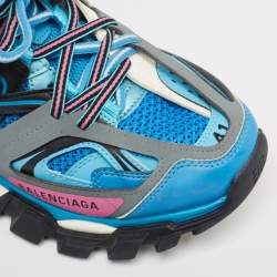 Pre Owned Balenciaga Multicolor Faux Leather and Mesh Track Lace Up Sneakers Size 41