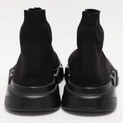 Pre Owned Balenciaga Black Knit Fabric Speed Trainer Sneakers Size 45