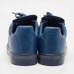 Balenciaga Blue Leather Arena Lace Up Sneakers Size 42