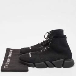 Balenciaga Black Knit Fabric Speed Trainer Sneakers Size 43