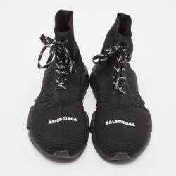 Balenciaga Black Knit Fabric Speed Trainer Sneakers Size 43