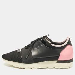Balenciaga Black Leather and Mesh Defender Sneakers Size 42 Balenciaga Black Leather and Mesh Defender Sneakers Size 42