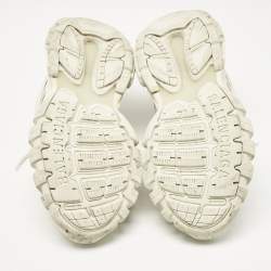 Balenciaga White Faux Leather and Mesh Track Sneakers Size 44