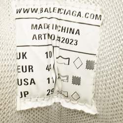 Balenciaga White Faux Leather and Mesh Track Sneakers Size 44