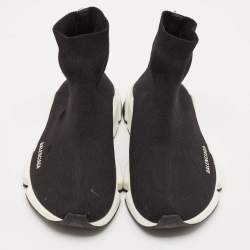 Balenciaga Black Knit Fabric Speed Trainer Sneakers Size 45