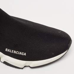 Balenciaga Black Knit Fabric Speed Trainer Sneakers Size 45