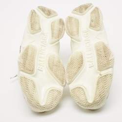 Pre Owned Balenciaga White Leather Triple S Sneakers Size 43