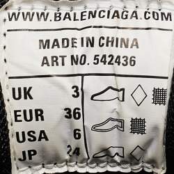 Balenciaga Black Faux Leather and Mesh Track Sneakers Size 36