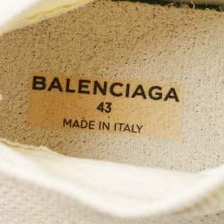 Balenciaga Off white Knit Fabric Speed Trainer Sneakers Size 43