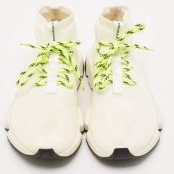 Balenciaga Off white Knit Fabric Speed Trainer Sneakers Size 43