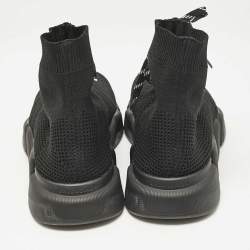 Balenciaga Black Knit Fabric speed 2.0 High Top Sneakers Size 45