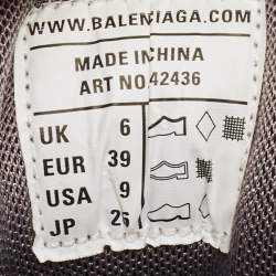 Balenciaga Grey Faux Leather and Mesh Track Lace Up Sneakers Size 39