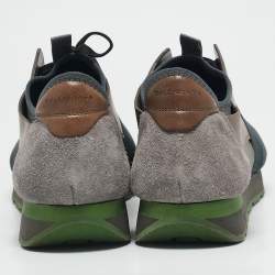 Balenciaga Multicolor Leather and Mesh Race Runner Sneakers Size 43
