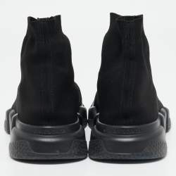Balenciaga Black Knit Fabric Speed 2.0 High Top Sneakers Size 43