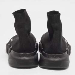 Pre Owned Balenciaga Black Knit Fabric Speed Trainer Sneakers Size 43