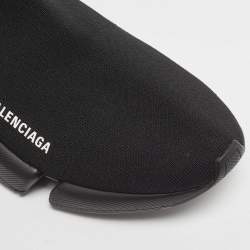 Pre Owned Balenciaga Black Knit Fabric Speed Trainer Sneakers Size 43