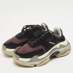 Balenciaga Multicolor Faux Leather and Nylon Triple S Lace Up Sneakers Size 41