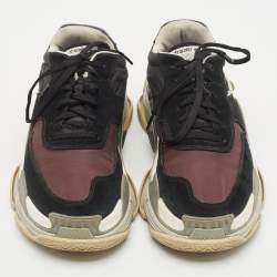 Balenciaga Multicolor Faux Leather and Nylon Triple S Lace Up Sneakers Size 41