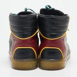 Balenciaga Multicolor Patent and Leather High Top Sneakers Size 41
