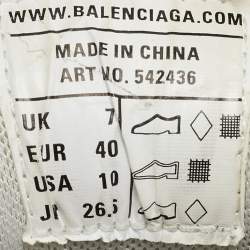 Pre Owned Balenciaga White Leather and Fabric Track Sneakers Size 40 