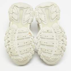 Pre Owned Balenciaga White Leather and Fabric Track Sneakers Size 40 