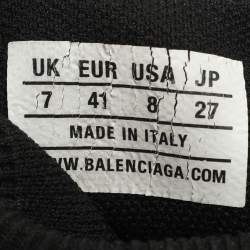 Pre Owned Balenciaga Black Knit Fabric Graffiti Speed Trainer Sneakers Size 41